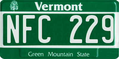VT license plate NFC229