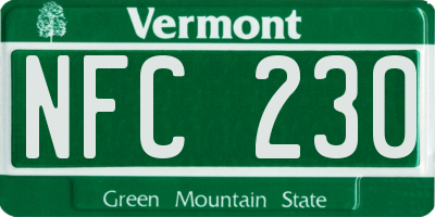 VT license plate NFC230