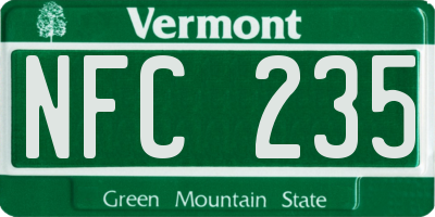 VT license plate NFC235