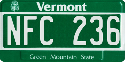 VT license plate NFC236