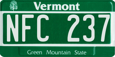 VT license plate NFC237