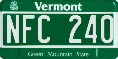 VT license plate NFC240