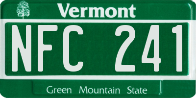 VT license plate NFC241