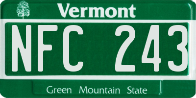 VT license plate NFC243