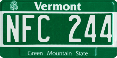 VT license plate NFC244