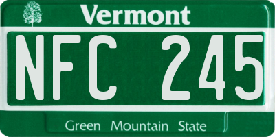 VT license plate NFC245