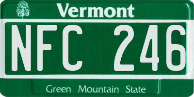 VT license plate NFC246