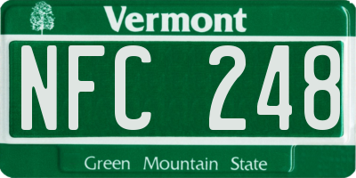 VT license plate NFC248