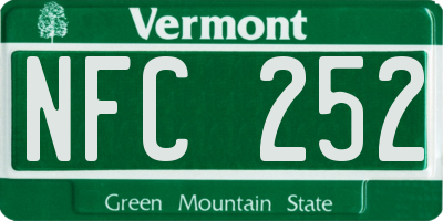 VT license plate NFC252
