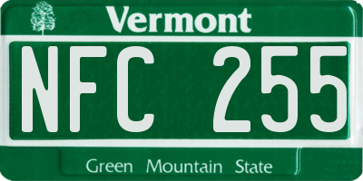VT license plate NFC255