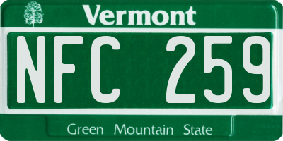 VT license plate NFC259