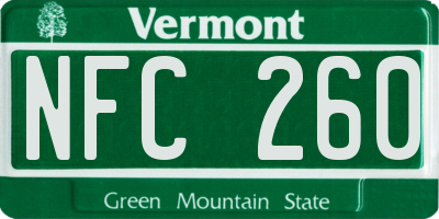 VT license plate NFC260