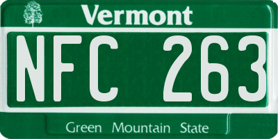 VT license plate NFC263