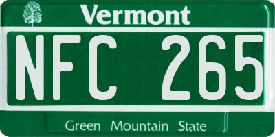 VT license plate NFC265