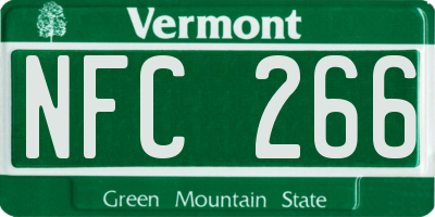 VT license plate NFC266