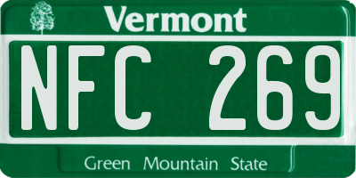 VT license plate NFC269