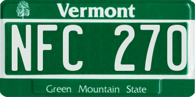 VT license plate NFC270