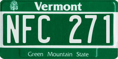 VT license plate NFC271