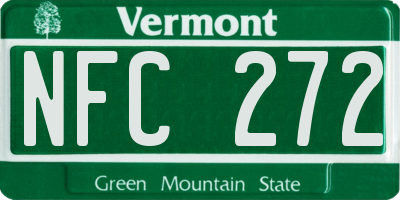 VT license plate NFC272