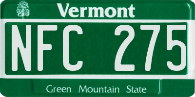 VT license plate NFC275
