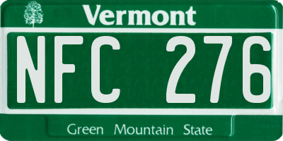 VT license plate NFC276