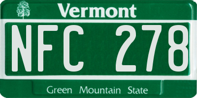VT license plate NFC278