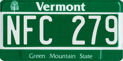 VT license plate NFC279