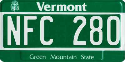 VT license plate NFC280
