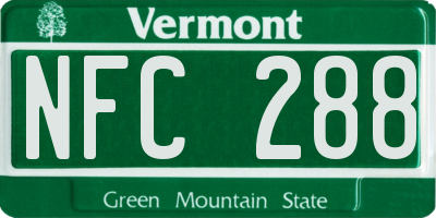 VT license plate NFC288