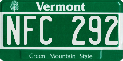 VT license plate NFC292