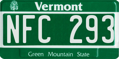 VT license plate NFC293