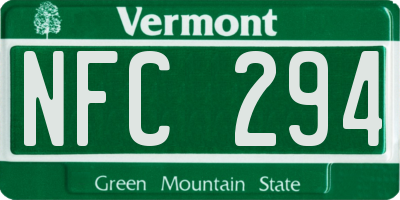 VT license plate NFC294