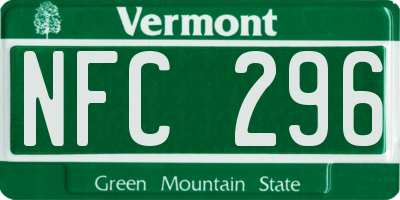 VT license plate NFC296