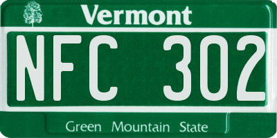 VT license plate NFC302
