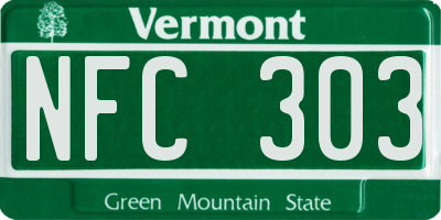 VT license plate NFC303