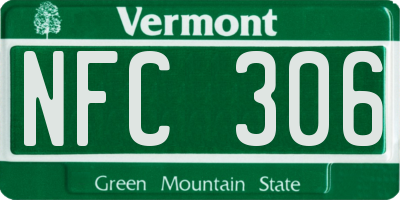 VT license plate NFC306