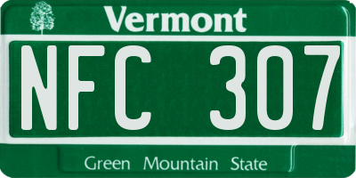 VT license plate NFC307