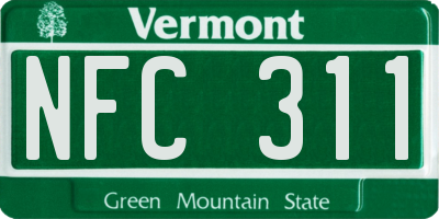 VT license plate NFC311