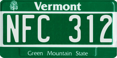 VT license plate NFC312