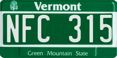 VT license plate NFC315