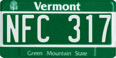 VT license plate NFC317