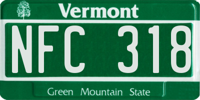 VT license plate NFC318