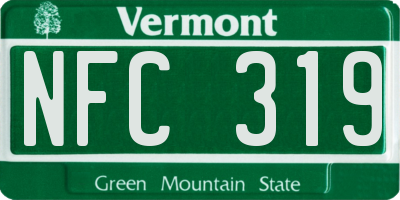 VT license plate NFC319