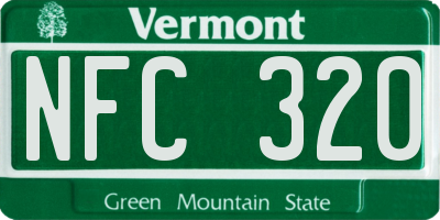 VT license plate NFC320