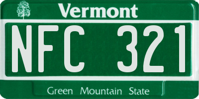 VT license plate NFC321