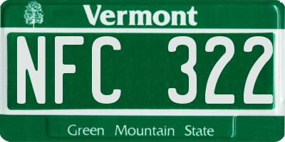 VT license plate NFC322