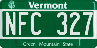VT license plate NFC327
