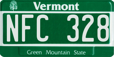 VT license plate NFC328