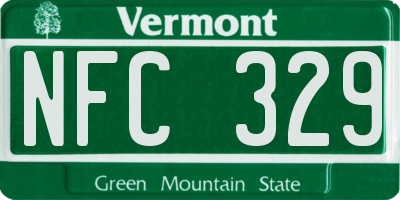 VT license plate NFC329