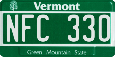 VT license plate NFC330